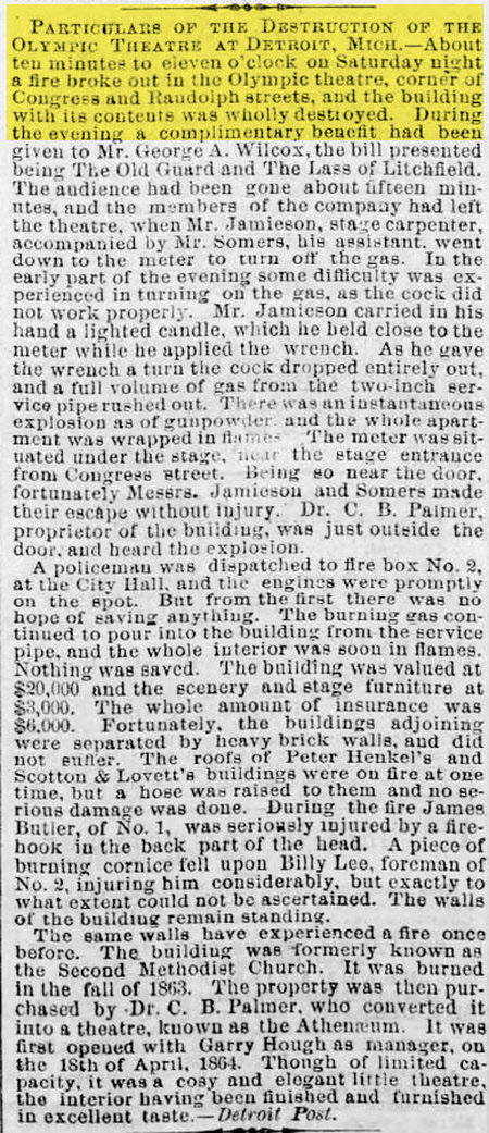 Olympic Theatre - Feb 03 1869 Article (newer photo)